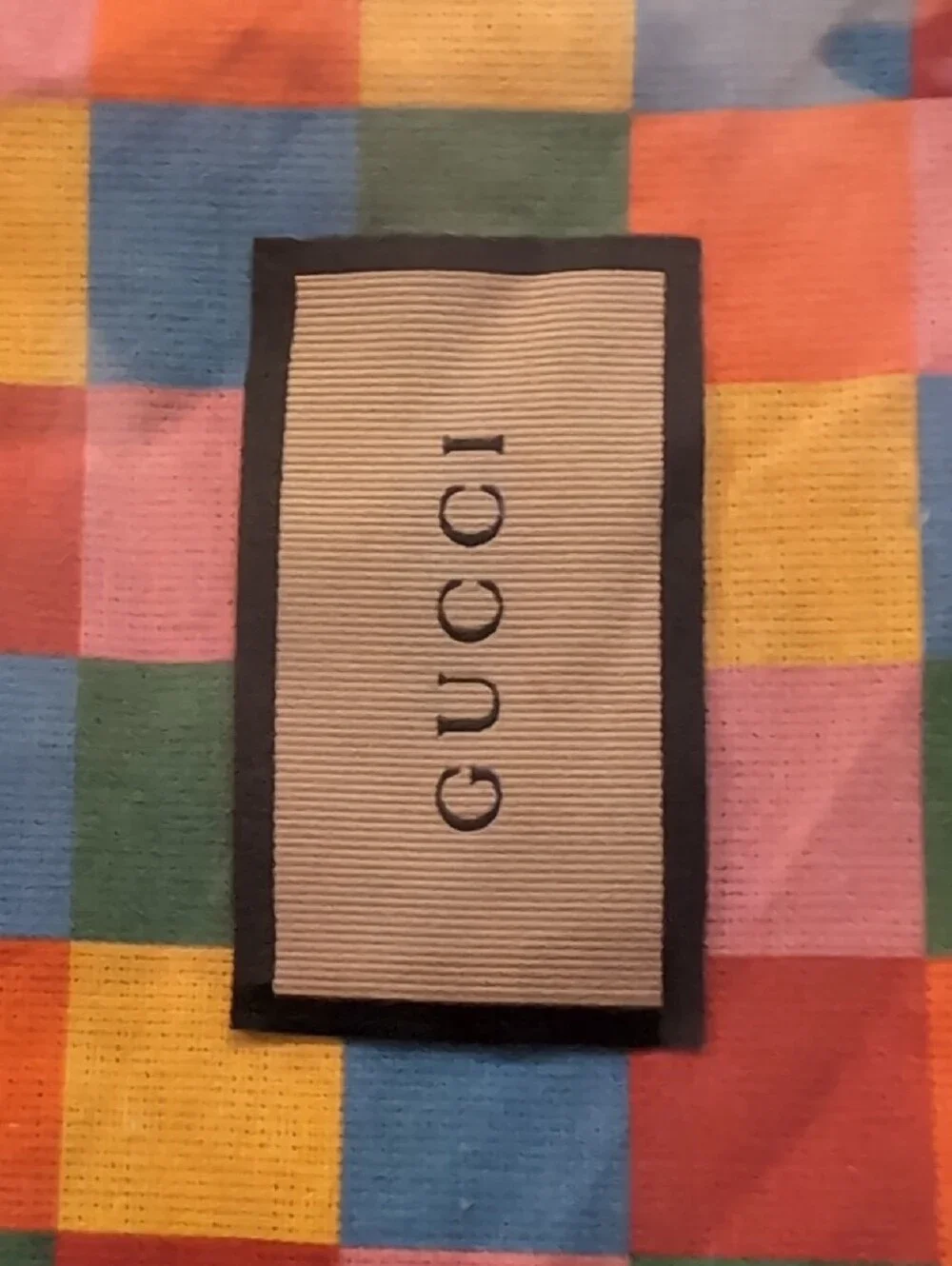 Gucci Rainbow Checkered Dust Bag